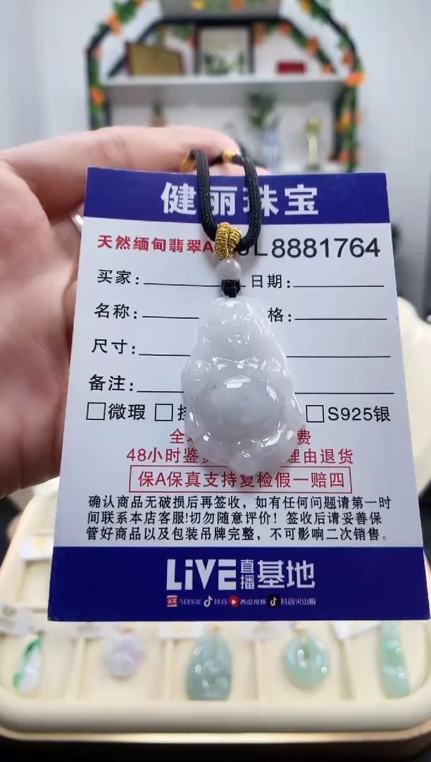 颈饰未镶嵌翡翠天然缅甸翡翠 元宝布袋佛(一物一证)