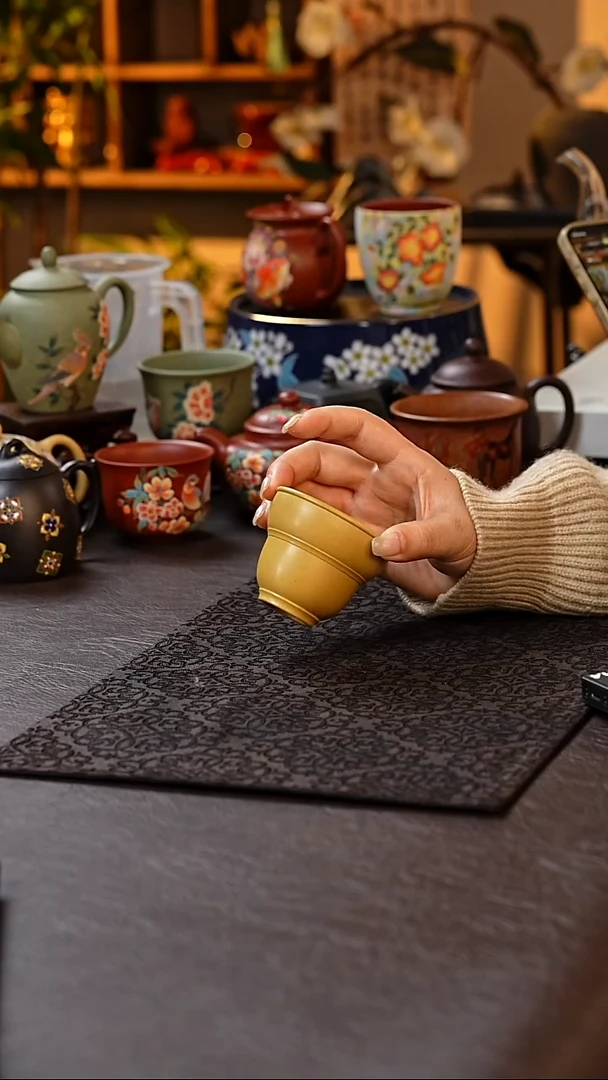 茶杯紫砂黄段葫芦杯