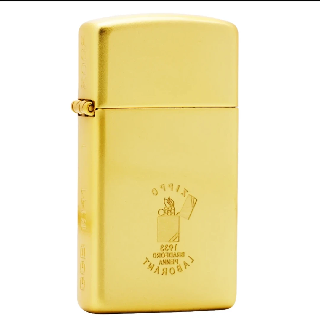 ZIPPO/之宝打火机纤巧磨砂金色【18k小金条】原装正品煤油机DYJ1 SD