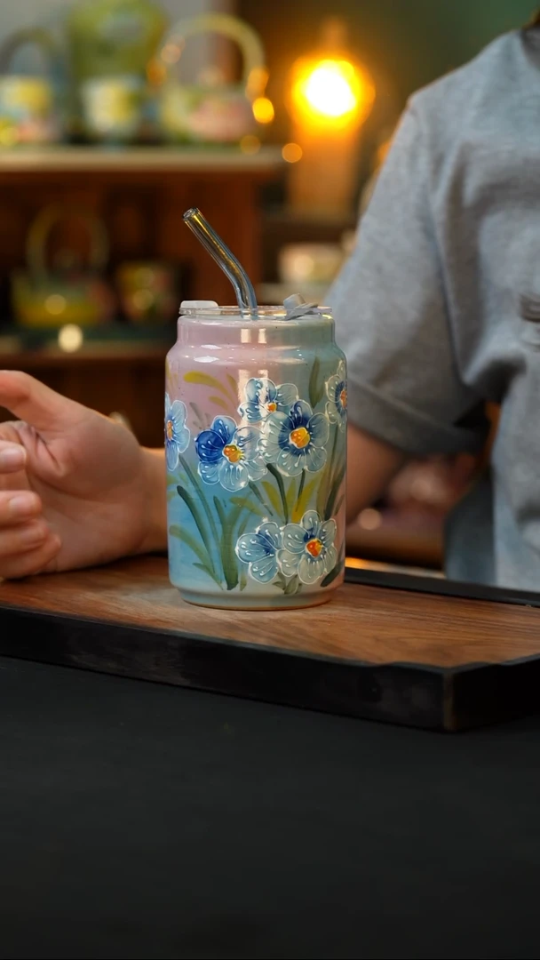 杯手绘心瓷陶瓷浮力