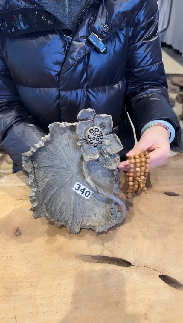 木340号乌木金丝楠果盘+0.8手串