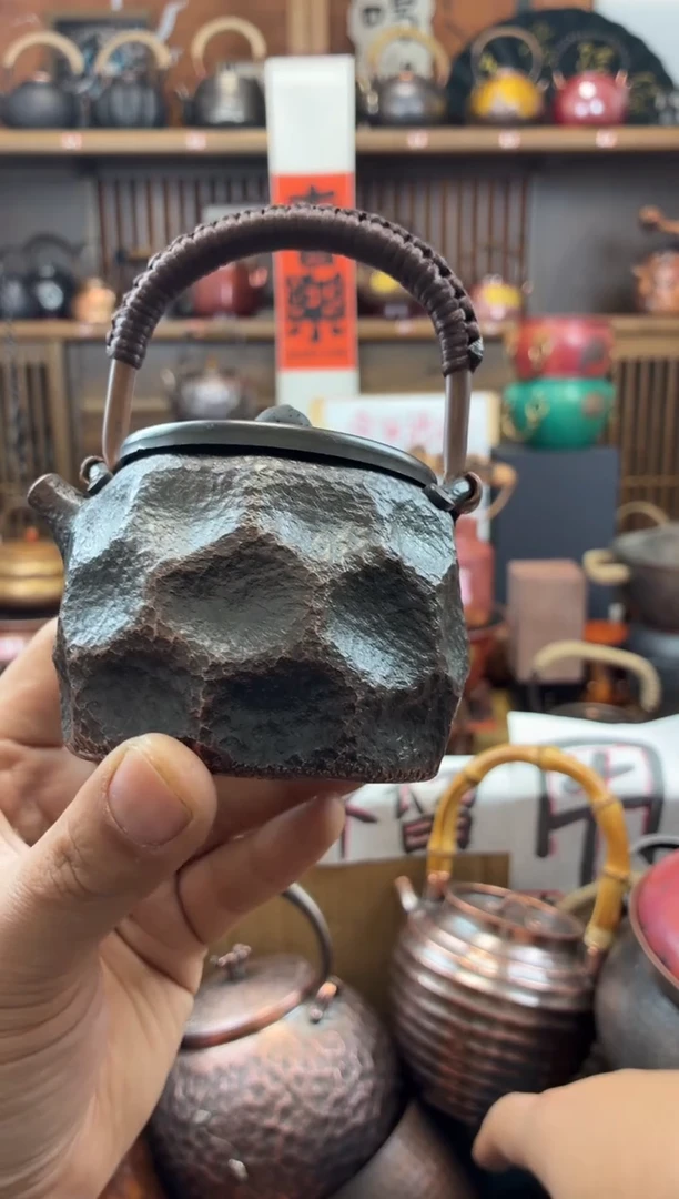 黑武士石头纹提梁壶纯紫铜高端清仓