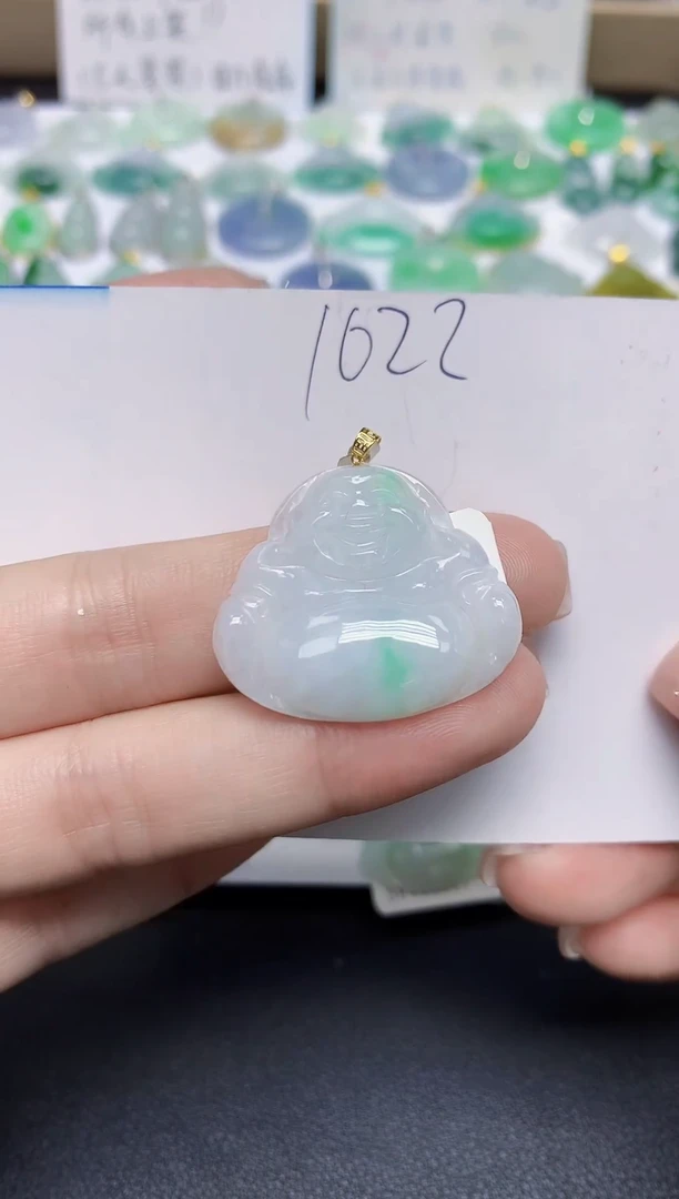 颈饰18K金镶嵌翡翠天然缅甸翡翠A货翡翠百元以上9元证书费自理