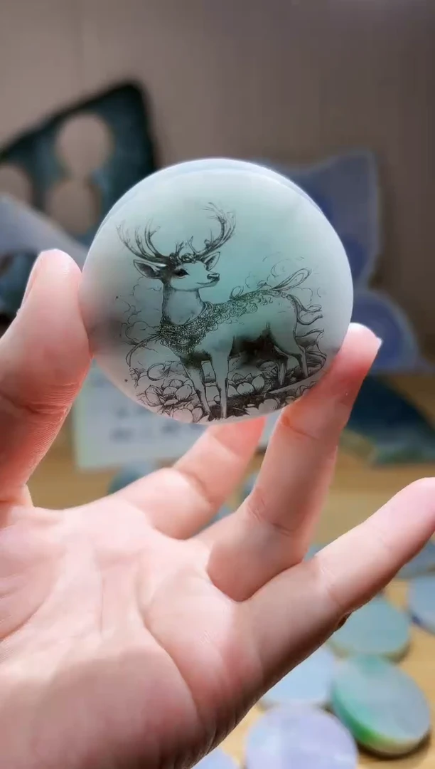 翡翠未镶嵌颈饰翡翠A货 姜谭242