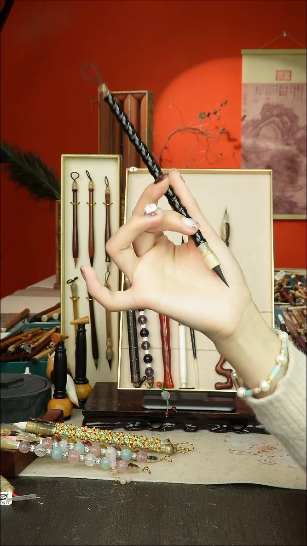 185号闪孤品高货毛笔链接 清水试笔 蘸墨不退