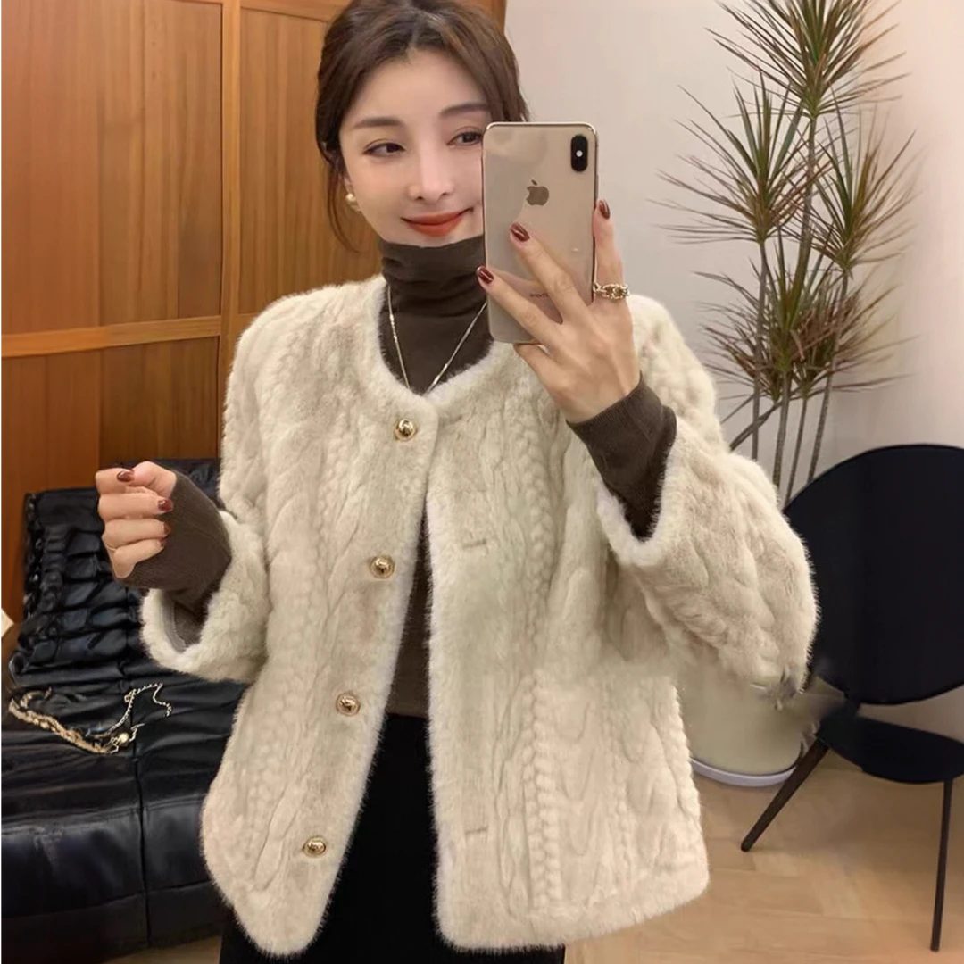 毛绒毛毛一体外套女2026新款秋冬时尚宽松小个子加厚毛毛上衣女