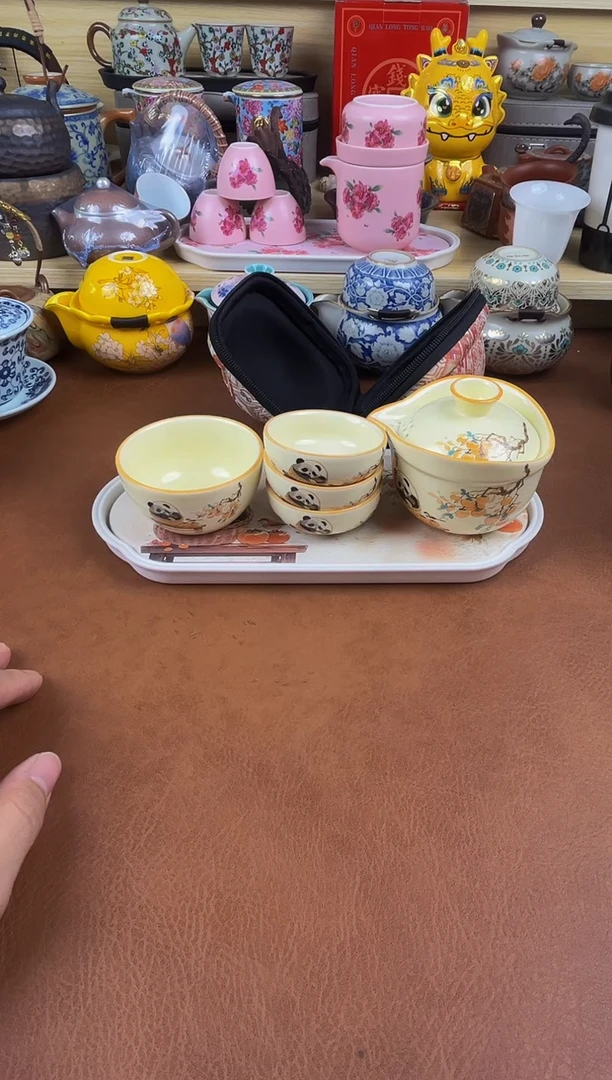 陶瓷茶具摆件旅行套组