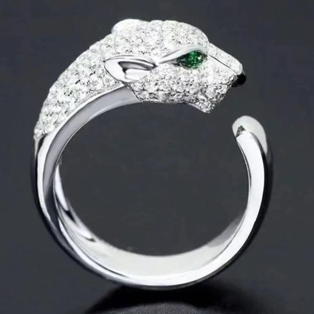 7-JZ豹头925银莫桑钻18K发夹