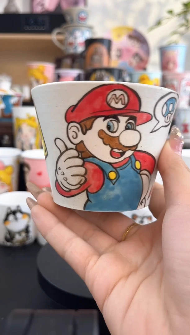 【闪购商品】摆件手工手绘陶瓷小杯杯