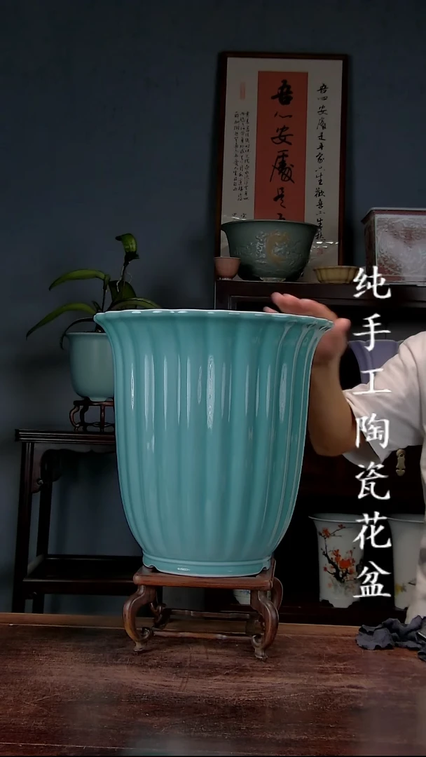 景德镇手工陶瓷花盆--微微瑕