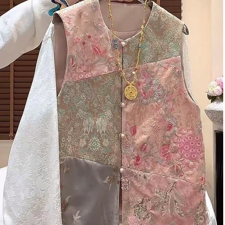 新中式国风立体刺绣马甲