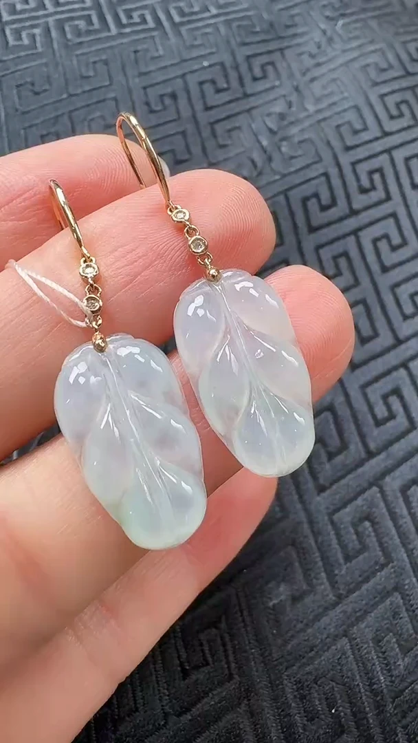 【闪购商品】翡翠耳饰18K金镶嵌耳饰