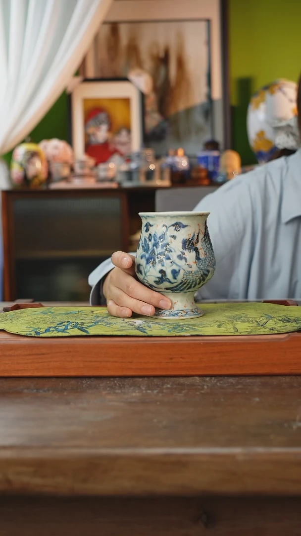 摆件景德镇釉下手绘陶瓷茶具，咖啡杯