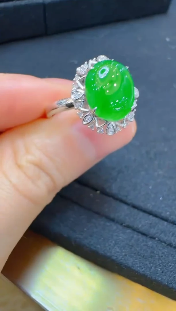 翡翠戒指18K金镶嵌多样性团购发一件
