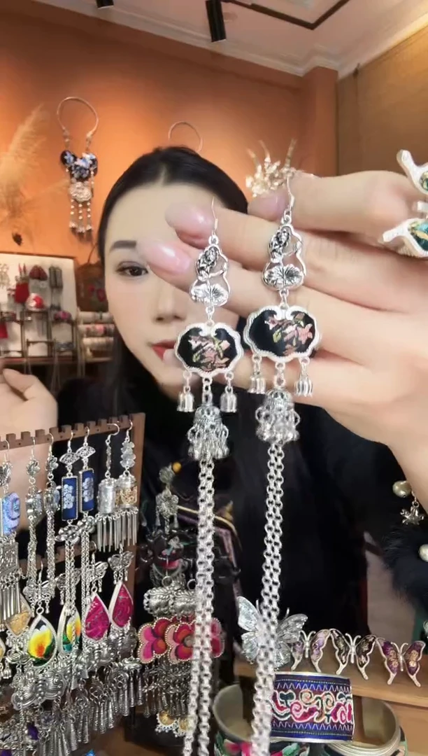 刺绣纯手工民族风耳环