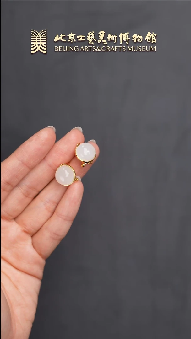 和田玉银S925镶嵌耳饰B0625GMD317馒头耳扣