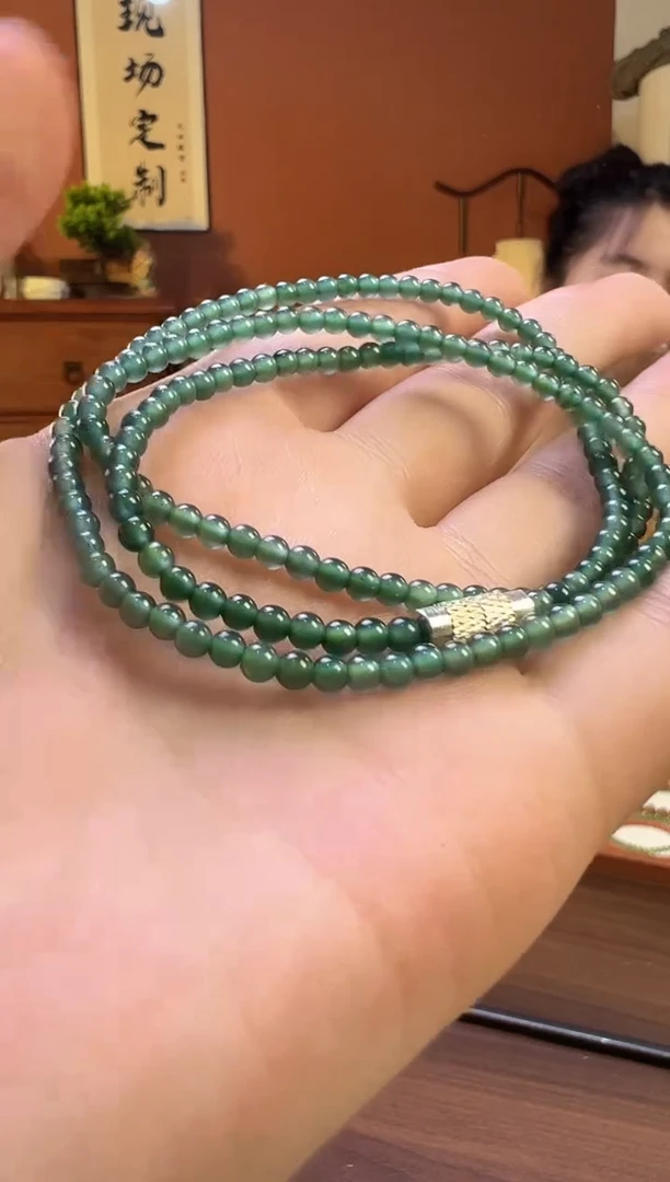 未镶嵌手串翡翠蓝水翡翠3.5mm【福利不退】