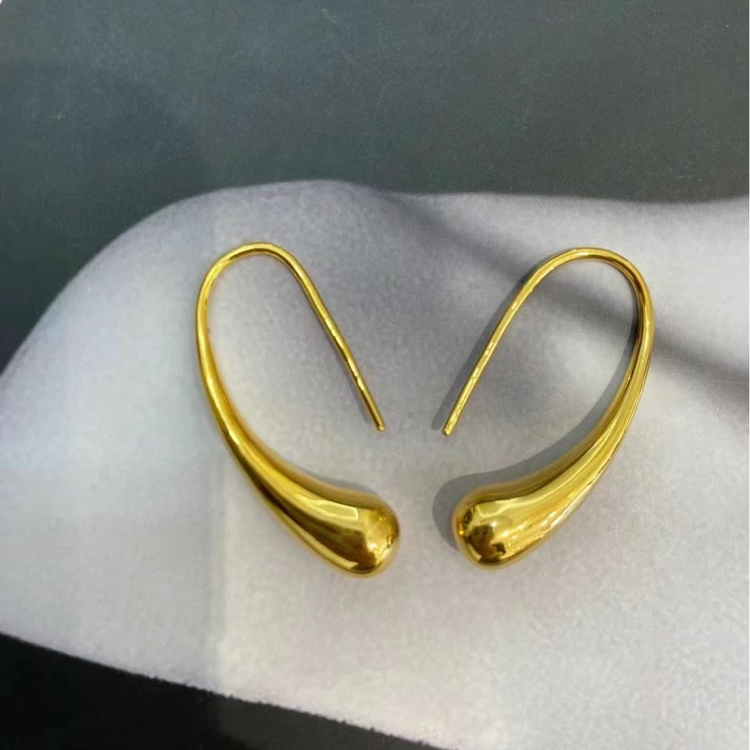 足金999 黄金天使泪金耳钩 水滴黄金耳钉 送朋友*-