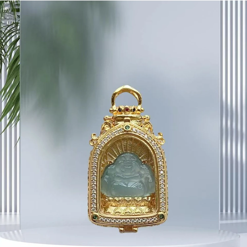 【国泰】重金豪镶翡翠A货佛龛大肚佛复古复古镶嵌