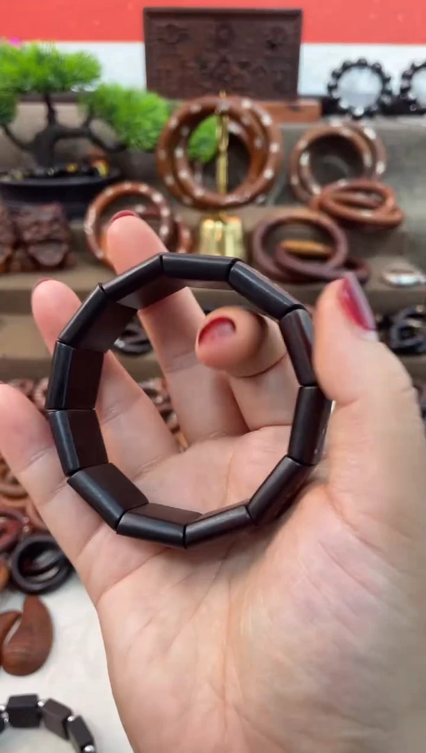 木?*初枣木玉化镶银九字真言手牌不加银豆