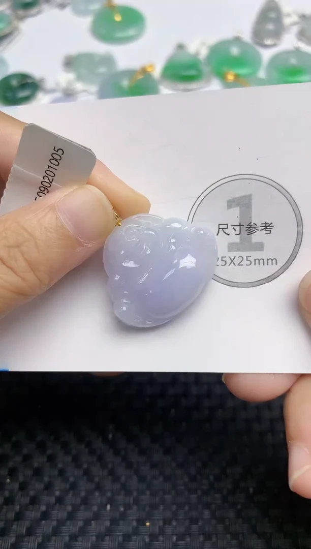 颈饰18K金镶嵌翡翠天然缅甸A货翡翠百元以上9元证书费自理