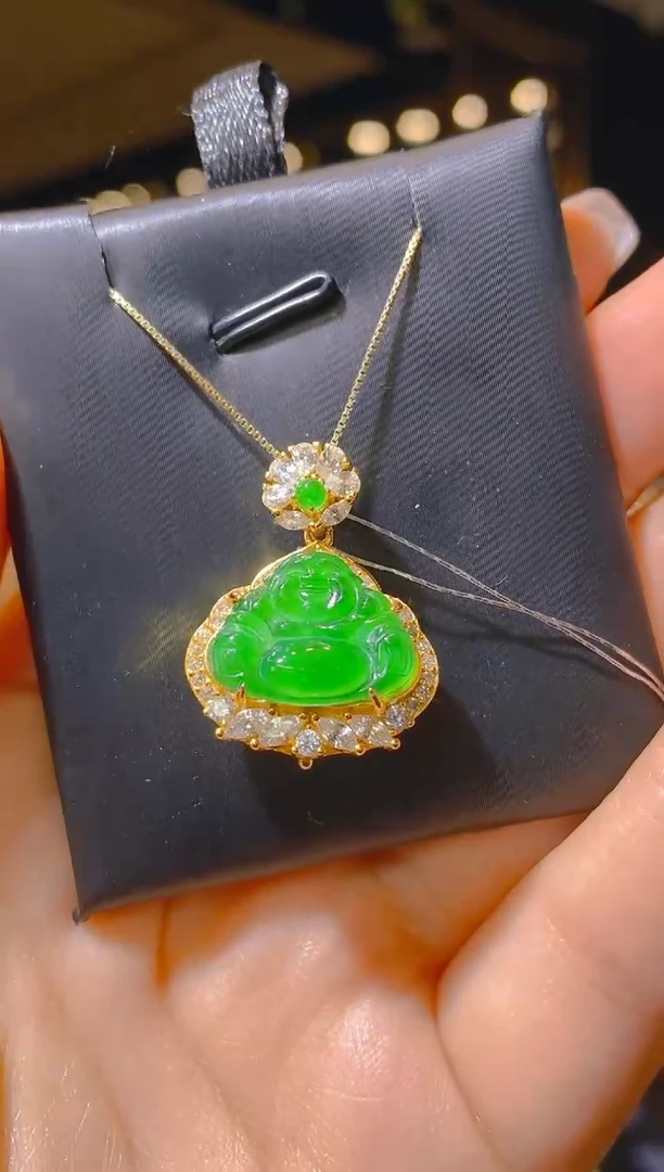 【闪购商品】翡翠吊坠(赠链)银S925镶嵌002（多样性发货）（赠金链）