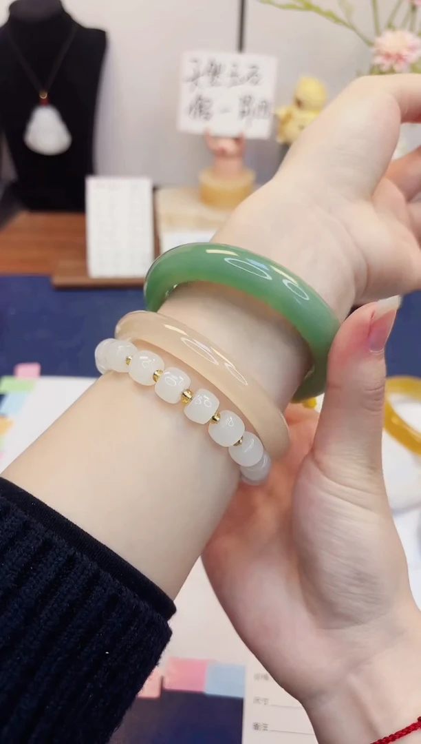 【闪购商品】石英质玉手镯未镶嵌167-东陵玉-圈口58