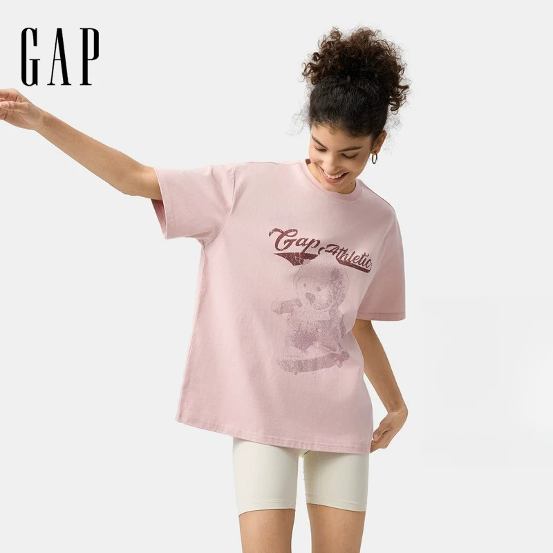 【成毅代言】Gap女装2025纯棉logo印花短袖T恤超宽松休闲 727407