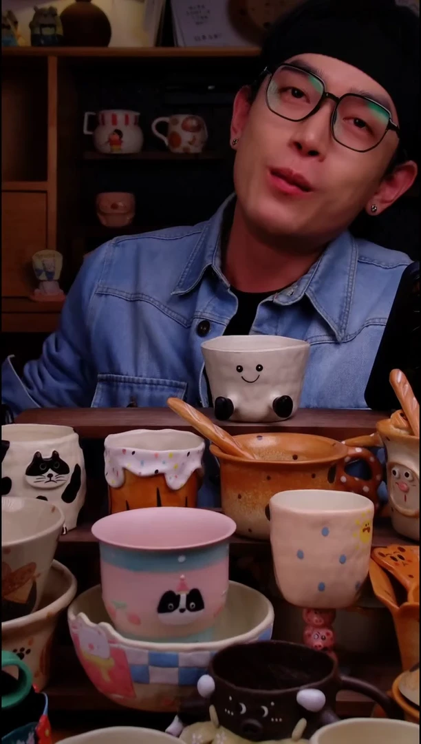 杯子陶景德镇可爱设计师款陶瓷