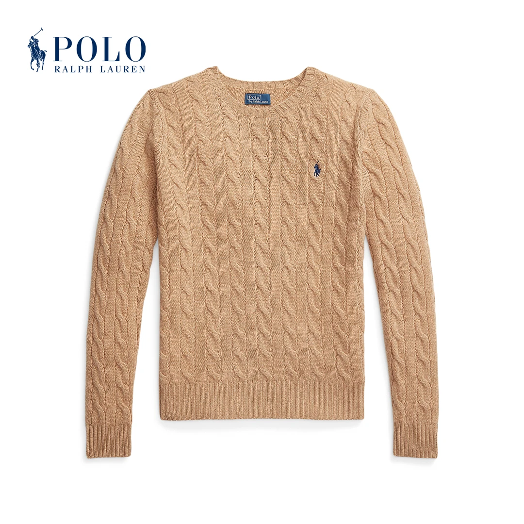 Ralph Lauren/拉夫劳伦女装 25年早秋修身版型绞花编结圆领针织衫