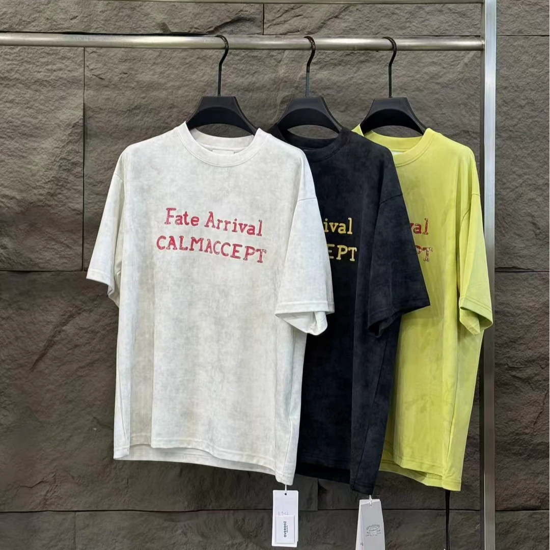 【源头厂家清仓】阔版彩色字母撞色潮流薄款T恤E9052