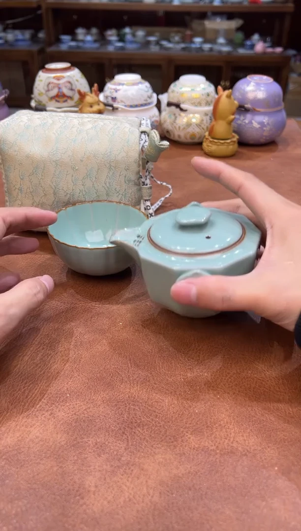 真的很便宜会开片的旅行茶具