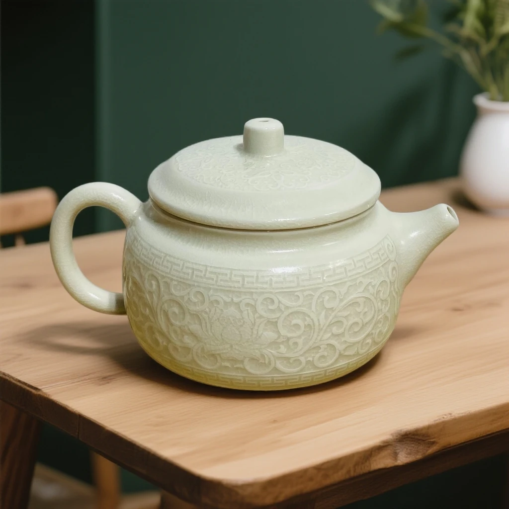 活力缠枝莲汉瓦壶