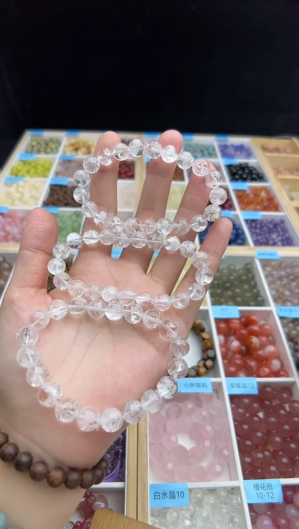 未镶嵌手串水晶白阿赛手串多样性发一