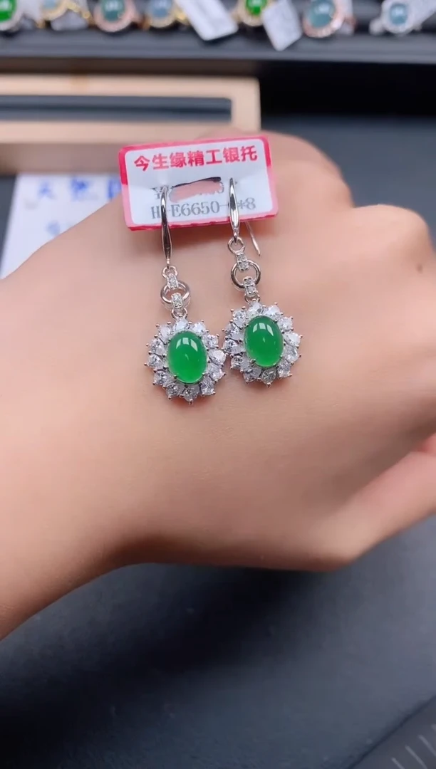银S925镶嵌戒指翡翠11