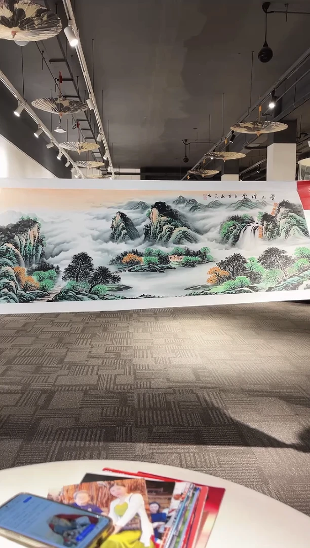 国画房光友12平尺山水绘画作品