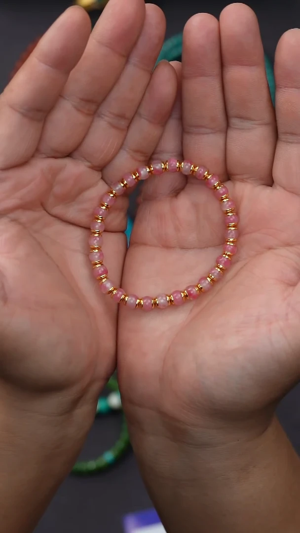 蔷薇辉石未镶嵌手串齐*啊蔷薇石手串