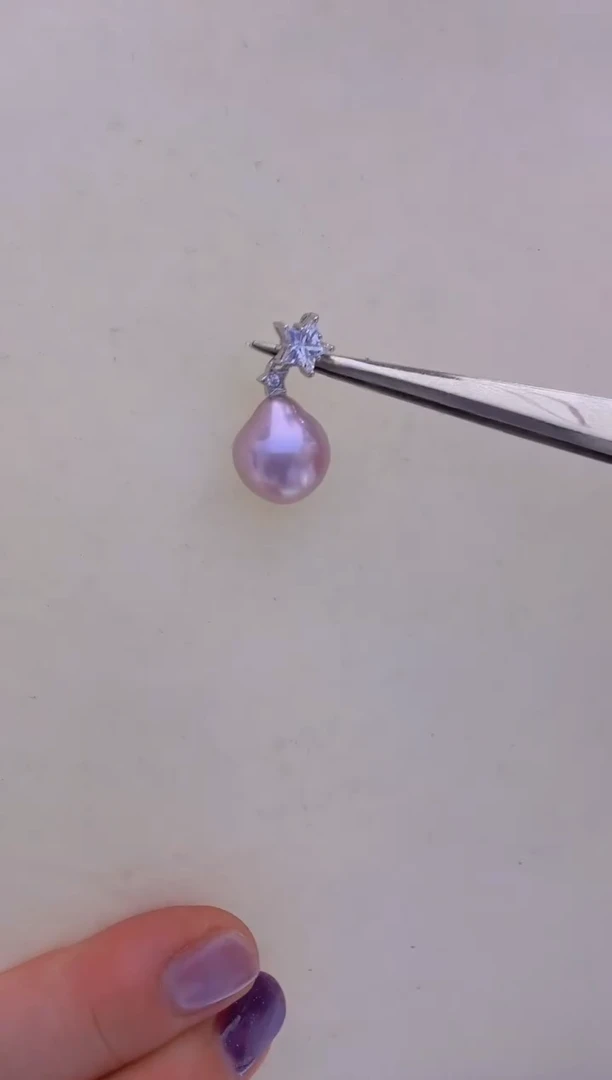 淡水珍珠未镶嵌吊坠(不含链)12.5mm+S925银吊坠