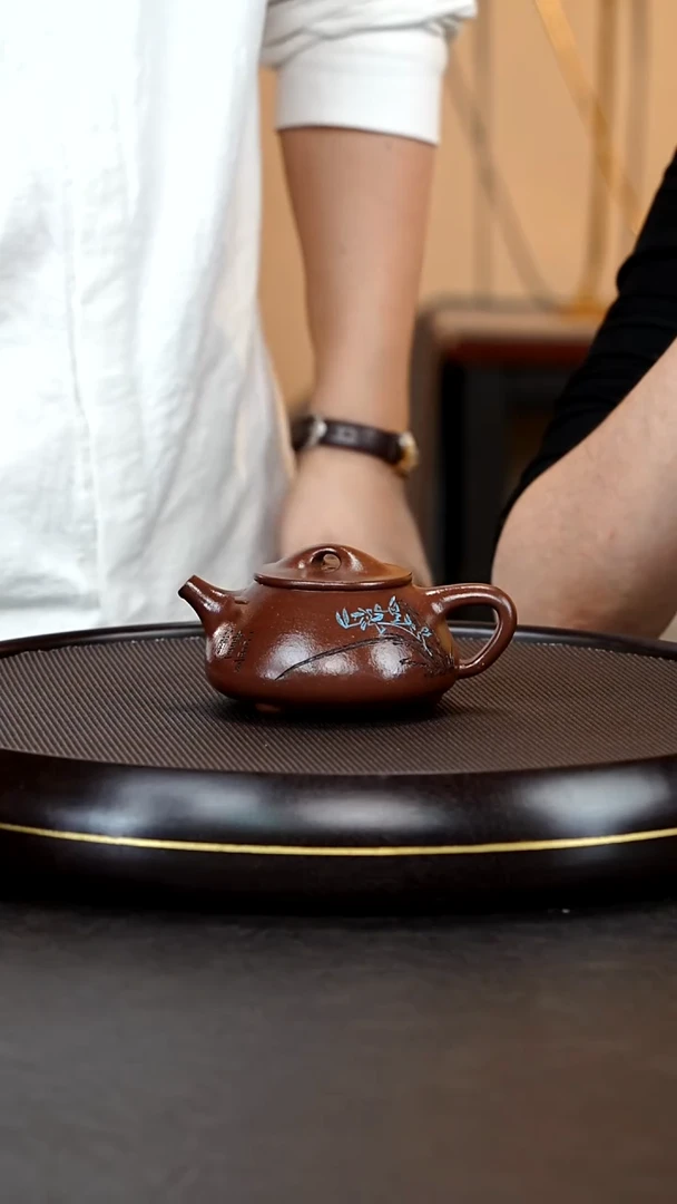 茶壶紫砂崔燕老师紫砂作品62：景舟石瓢壶   底槽清   250CC