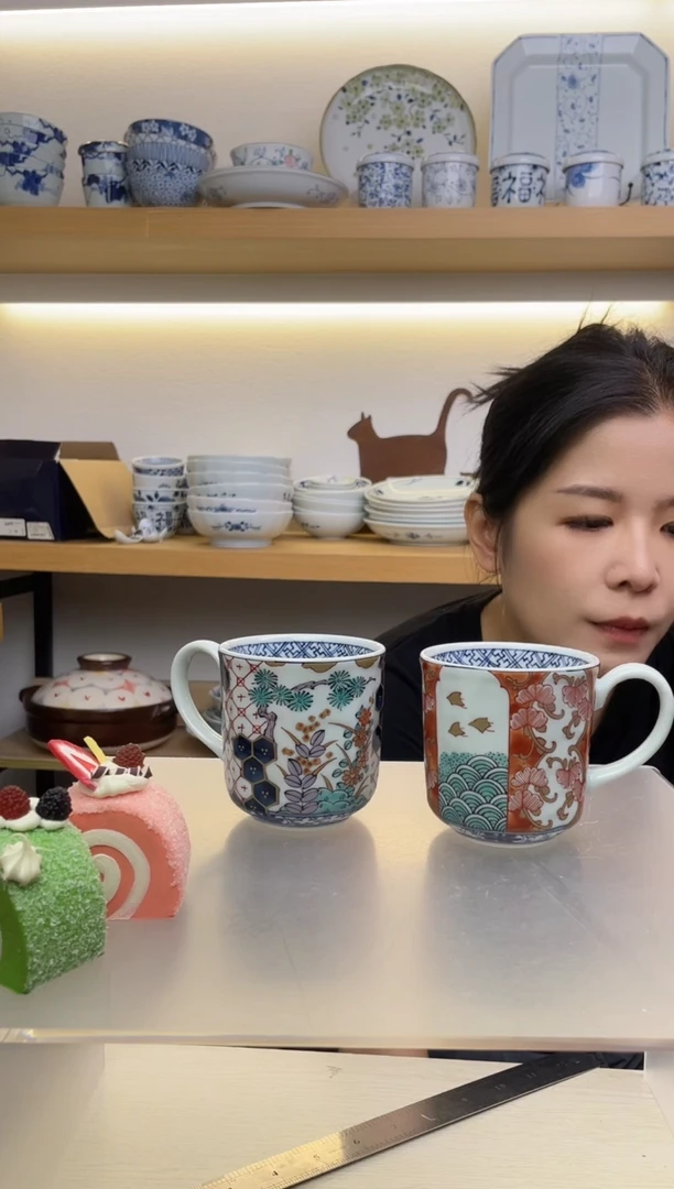 瓷片染锦马克杯2个320ml
