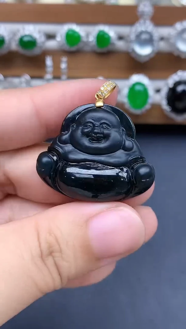 颈饰18K金镶嵌翡翠464-中国好珍宝