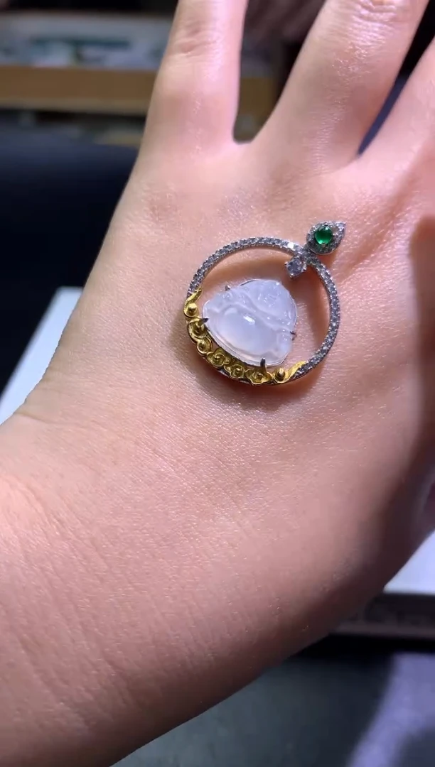 【闪购商品】翡翠颈饰银S925镶嵌净货