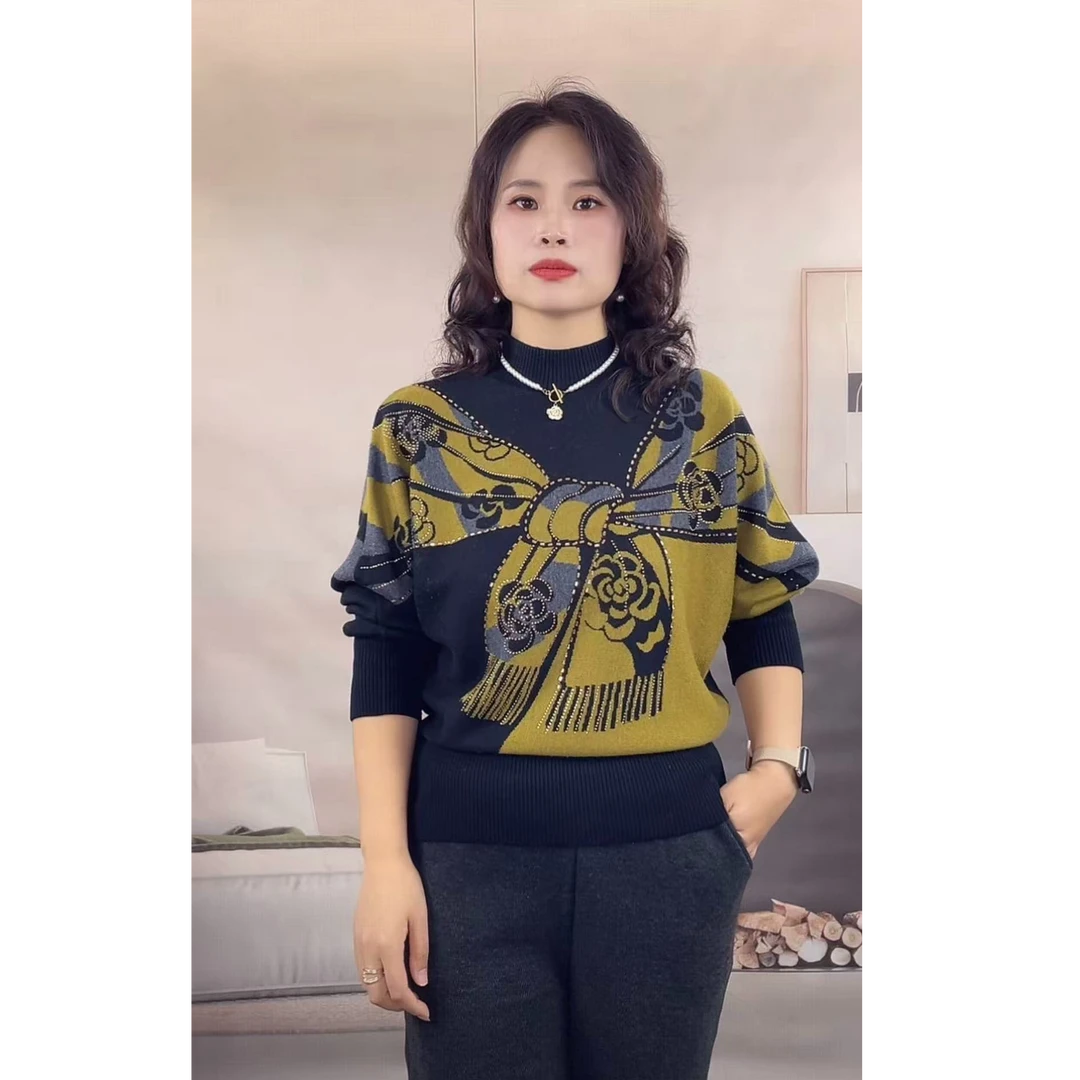 年轻妈妈装冬装2025年新款针织衫时尚上衣服气质中年女装洋气毛衣