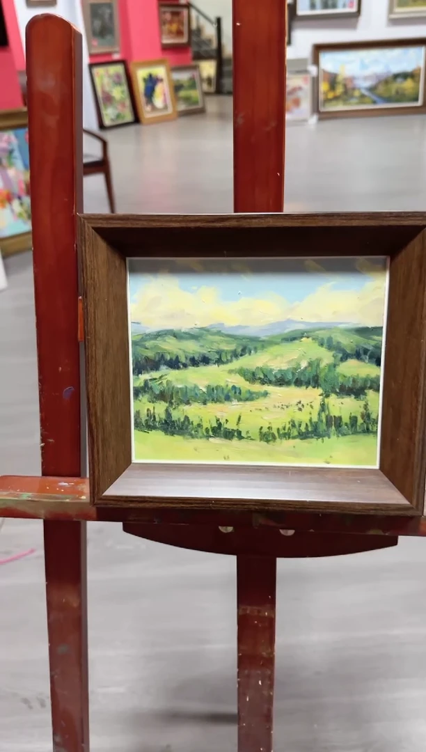 手绘油画作品《 田野》21*24