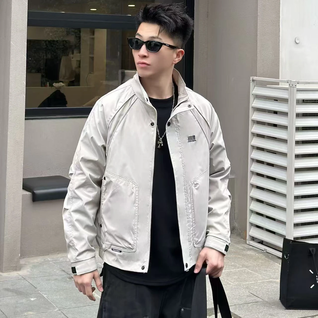 8133白【月光城】春季帅气百搭夹克外套