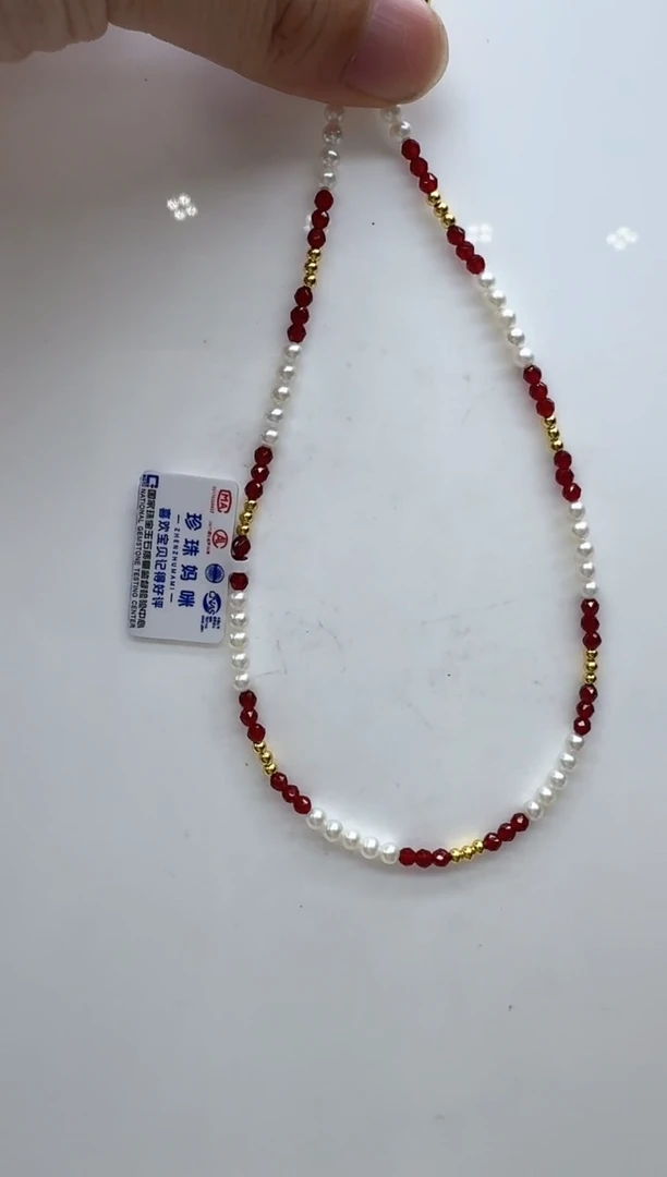 【闪购商品】淡水珍珠颈饰银S925镶嵌非基地发货不带证书