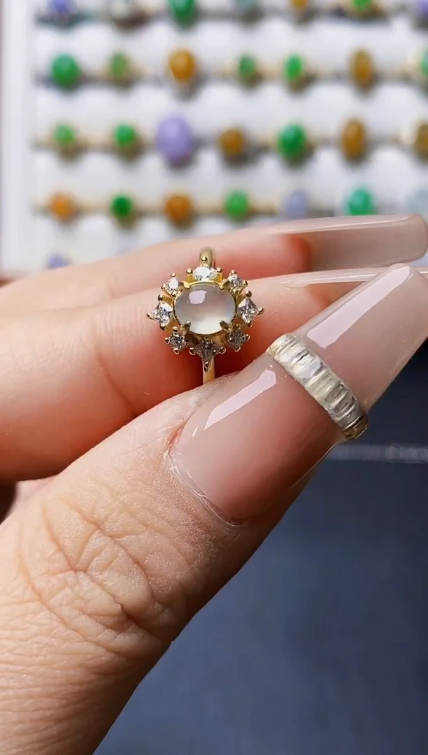 银S925镶嵌戒指翡翠2350