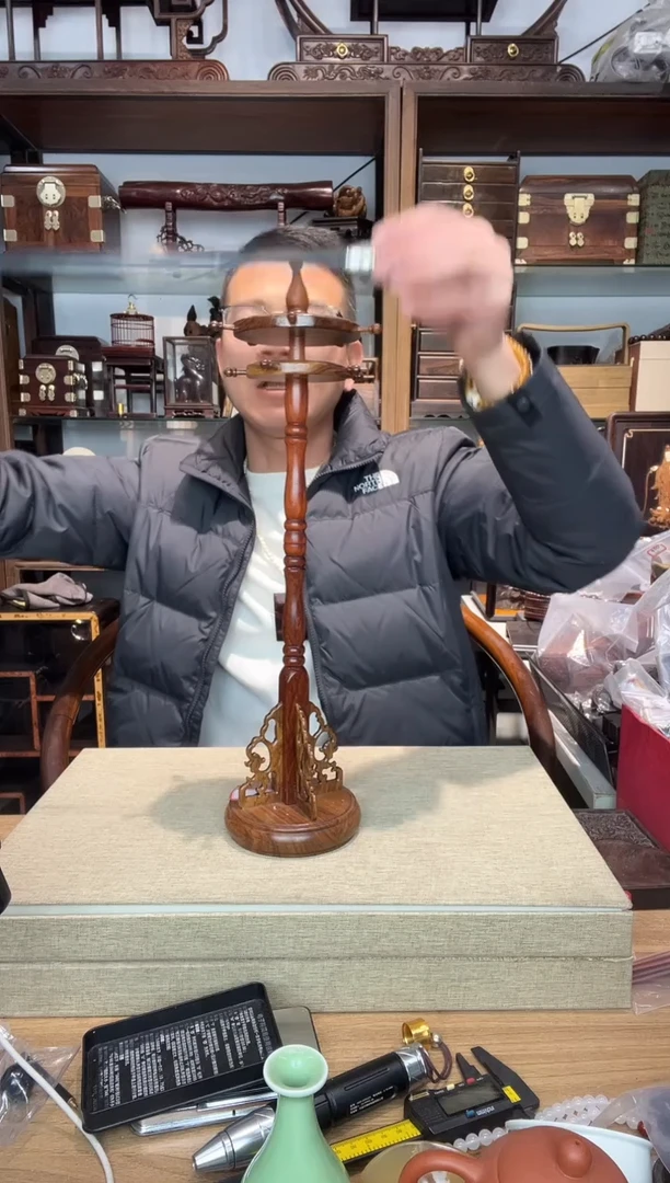 乌木类书架530缅花圆笔架