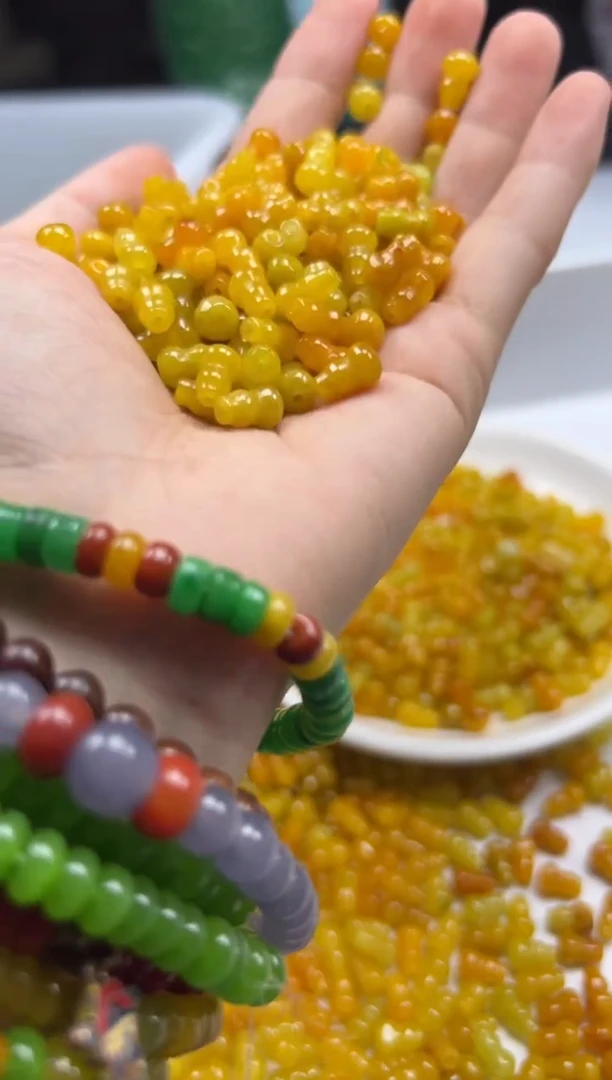 翡翠未镶嵌颈饰W815黄翡葫芦9*6mm*20颗