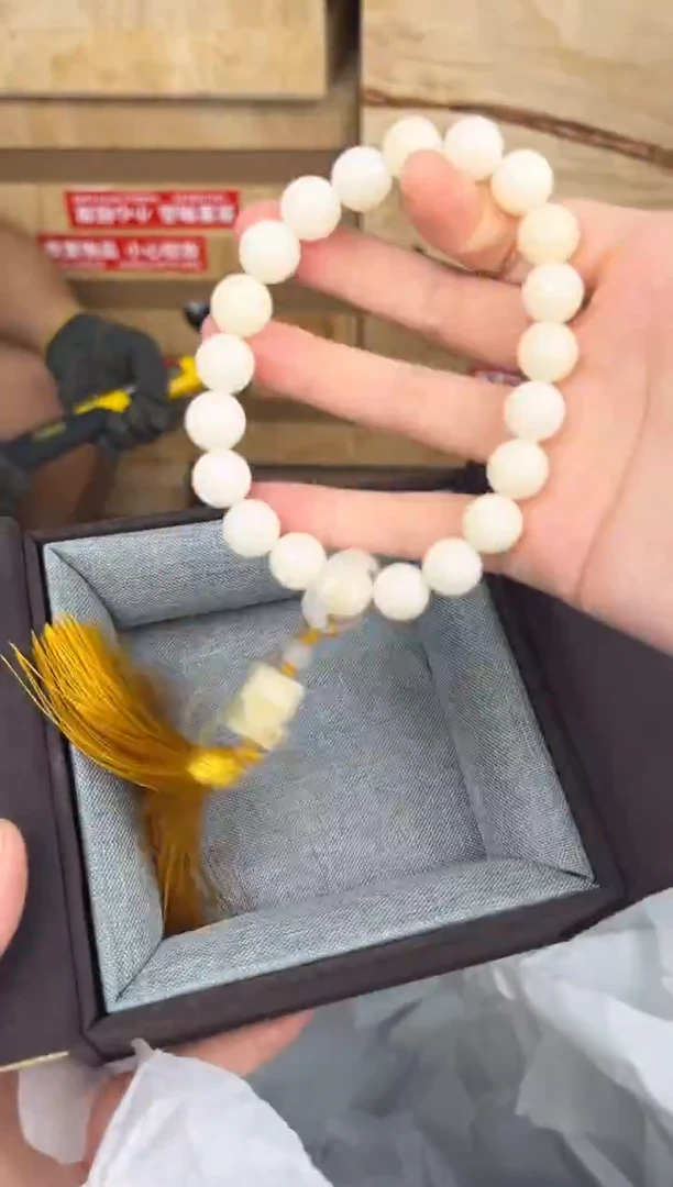 品茗文玩阁白玉菩提手持链接@@SP013